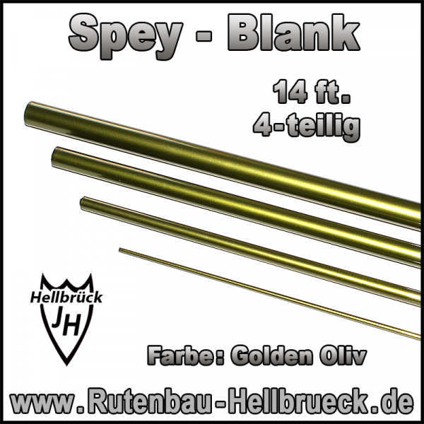 Spey Blank - 14 ft. (4,20 m) - 4-teilig - Farbe: Golden Oliv
